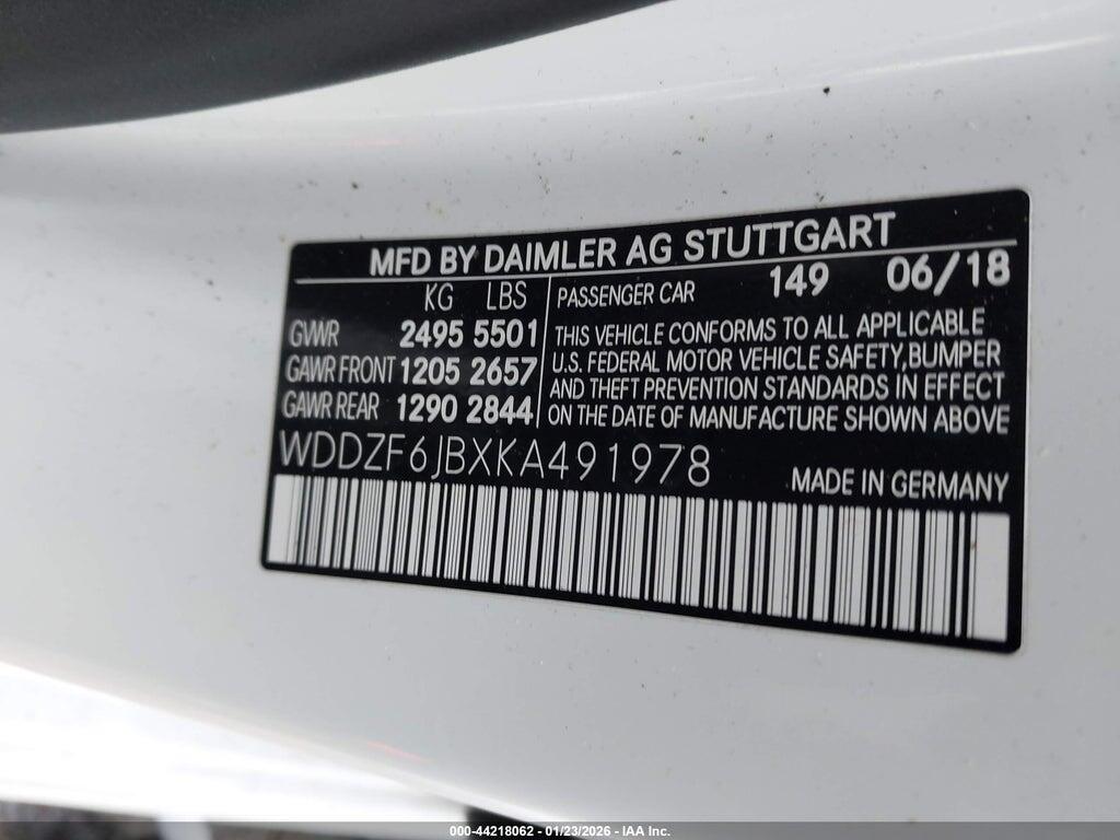 WDDZF6JBXKA491978 2019 MERCEDES-BENZ E 450 photo no. 9
