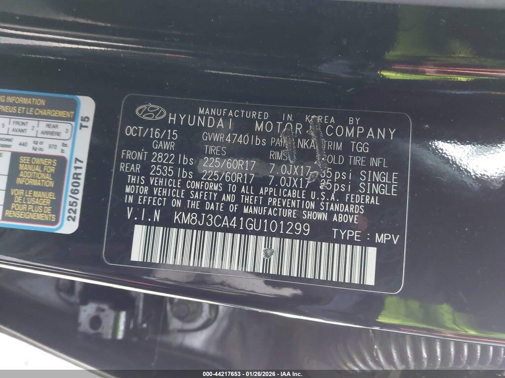 KM8J3CA41GU101299 2016 HYUNDAI TUCSON photo no. 9