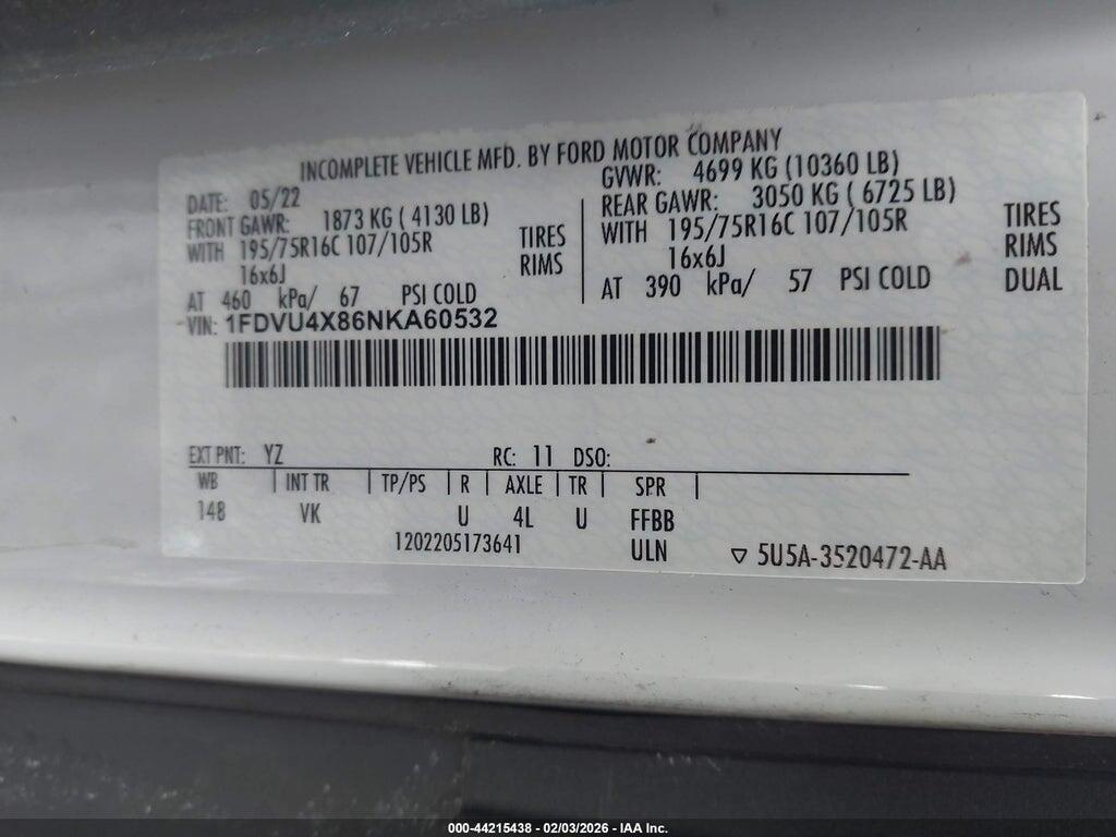 1FDVU4X86NKA60532 2022 FORD TRANSIT-350 PASSENGER VAN photo no. 8