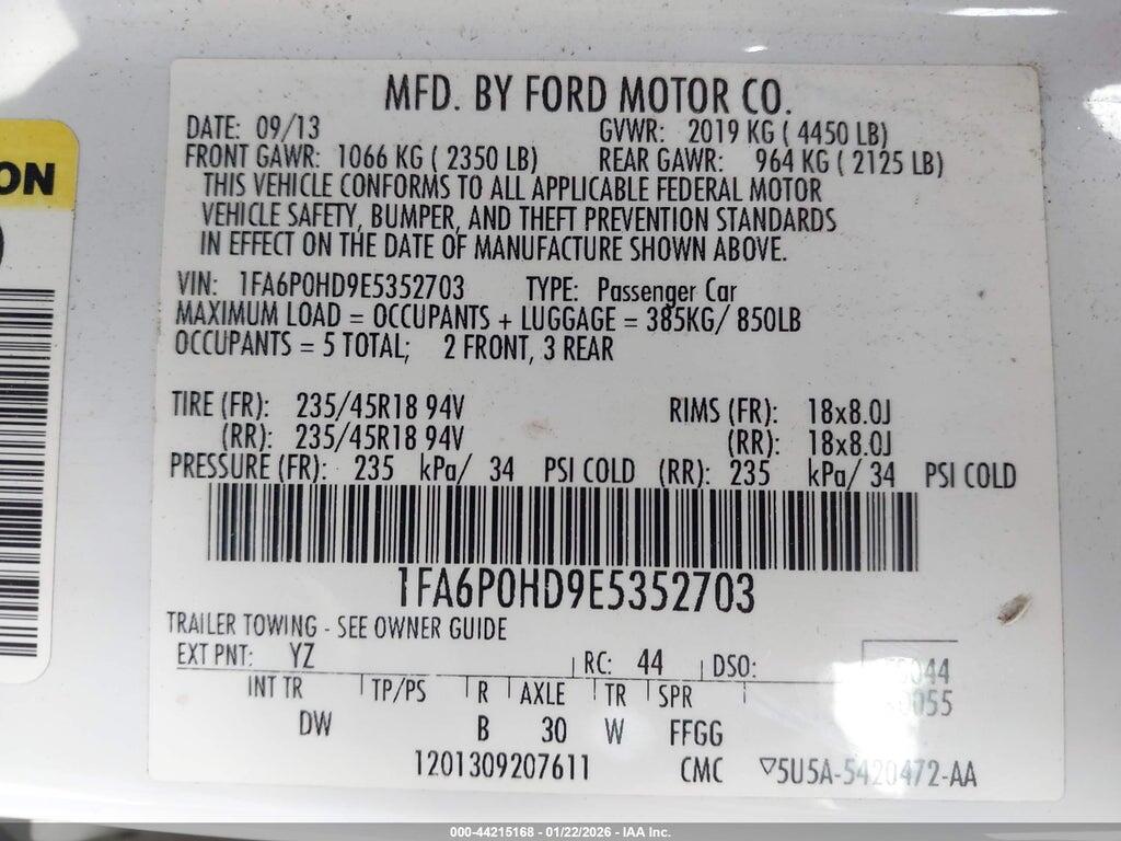 1FA6P0HD9E5352703 2014 FORD FUSION photo no. 9