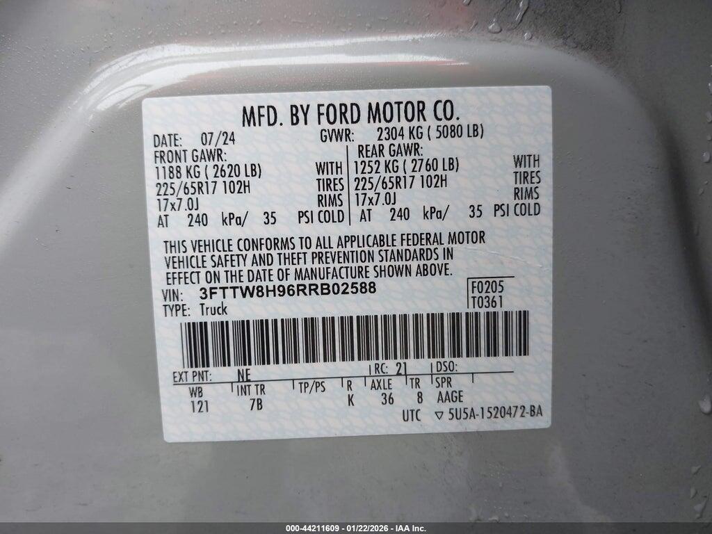 3FTTW8H96RRB02588 2024 FORD MAVERICK photo no. 9
