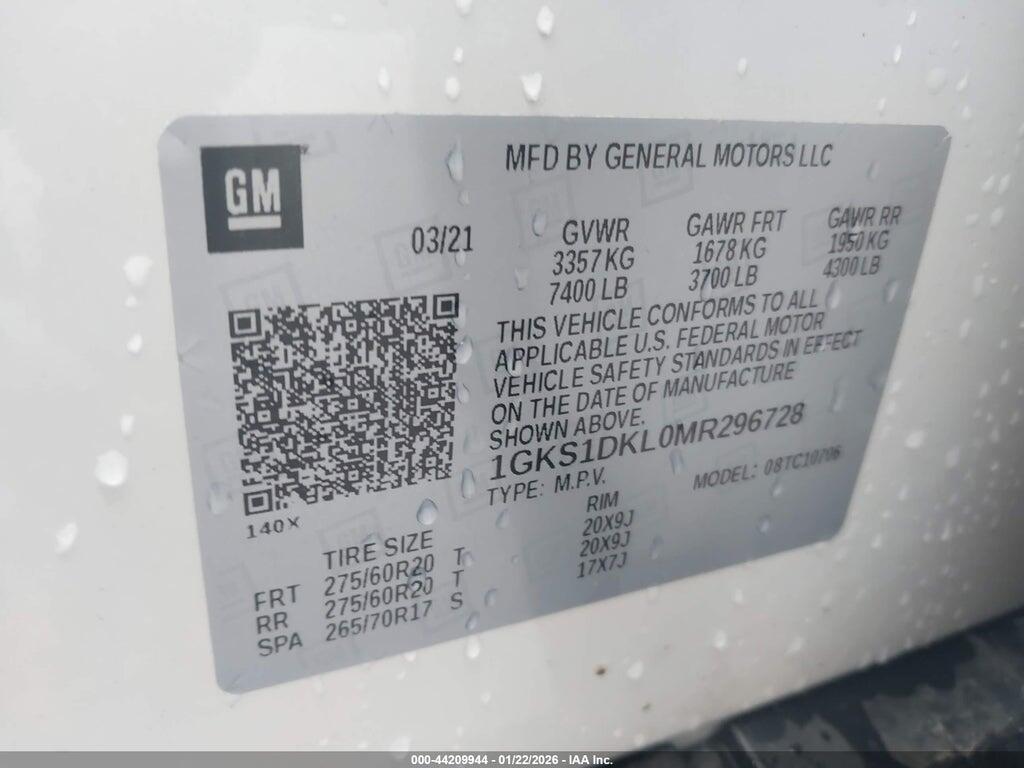 1GKS1DKL0MR296728 2021 GMC YUKON photo no. 9