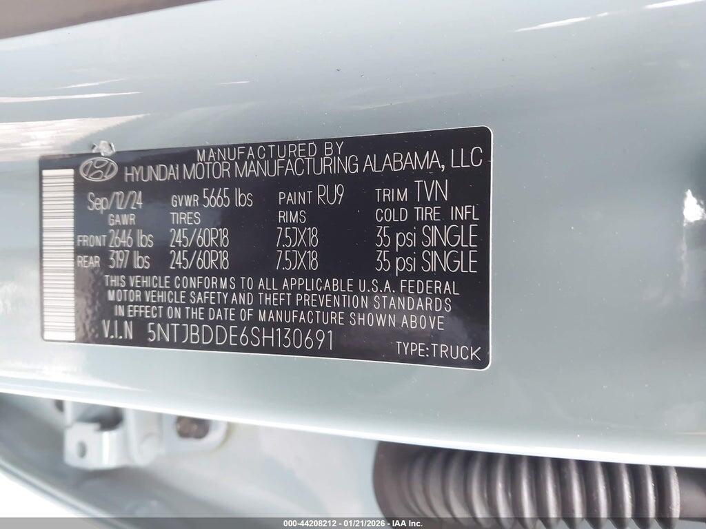 5NTJBDDE6SH130691 2025 HYUNDAI SANTA CRUZ photo no. 9