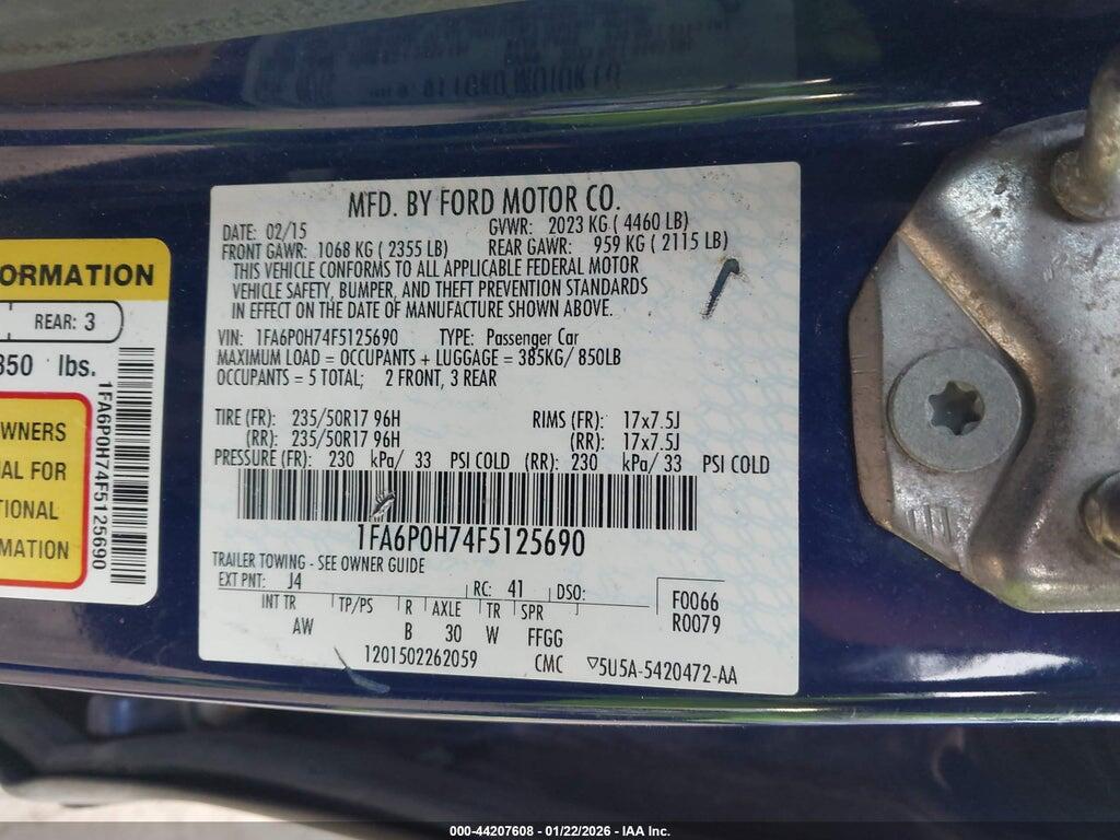 1FA6P0H74F5125690 2015 FORD FUSION photo no. 9