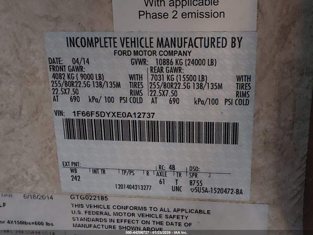 1F66F5DYXE0A12737 2014 FORD F53 photo no. 9