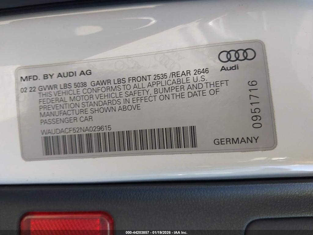 WAUDACF52NA029615 2022 AUDI A5 SPORTBACK photo no. 9