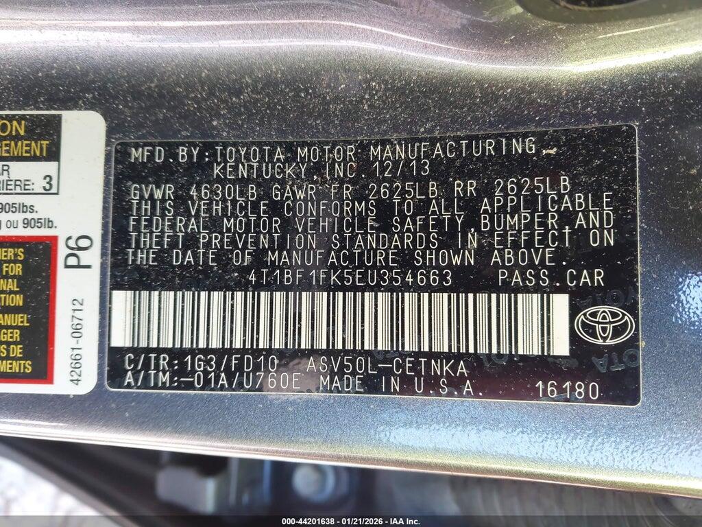 4T1BF1FK5EU354663 2014 TOYOTA CAMRY photo no. 9