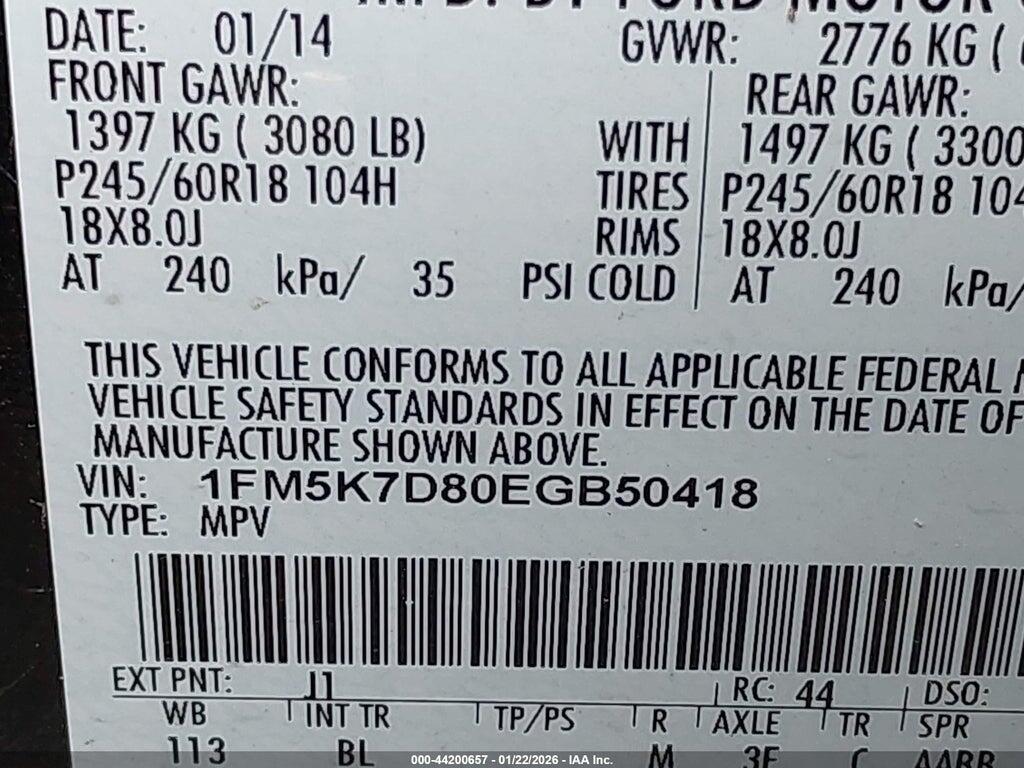 1FM5K7D80EGB50418 2014 FORD EXPLORER photo no. 9