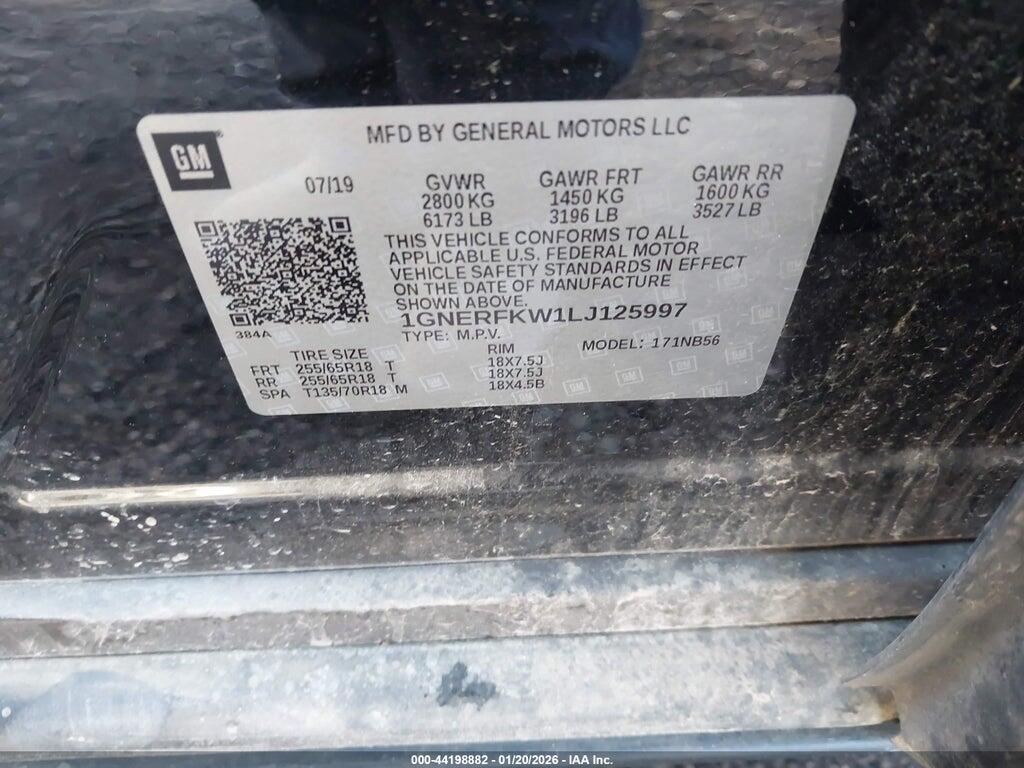 1GNERFKW1LJ125997 2020 CHEVROLET TRAVERSE photo no. 9