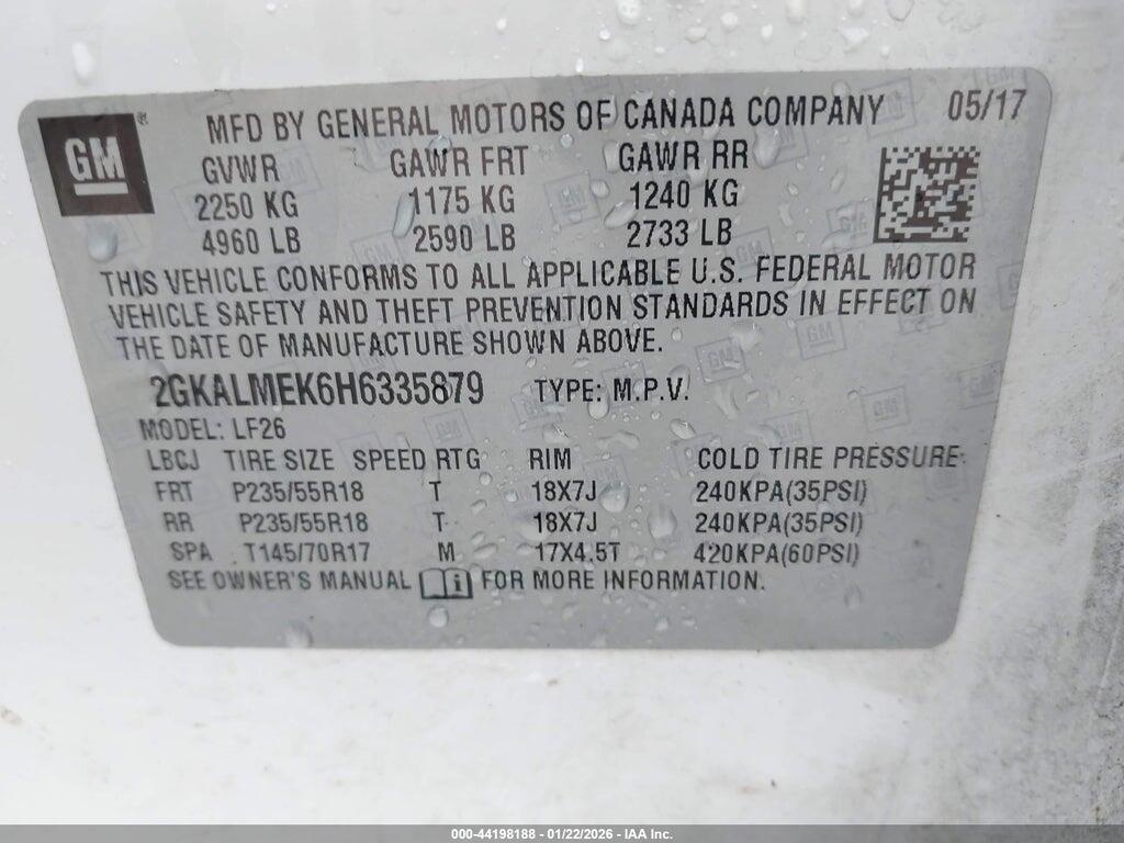 2GKALMEK6H6335879 2017 GMC TERRAIN photo no. 9