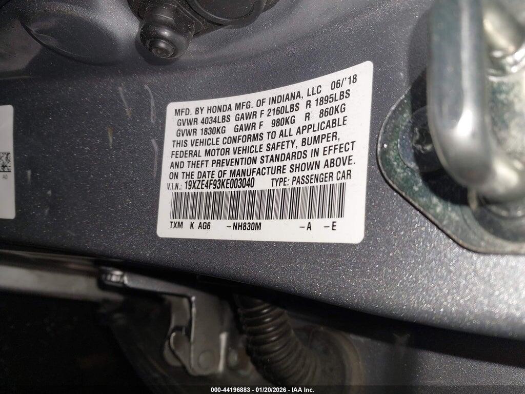 19XZE4F93KE003040 2019 HONDA INSIGHT photo no. 9