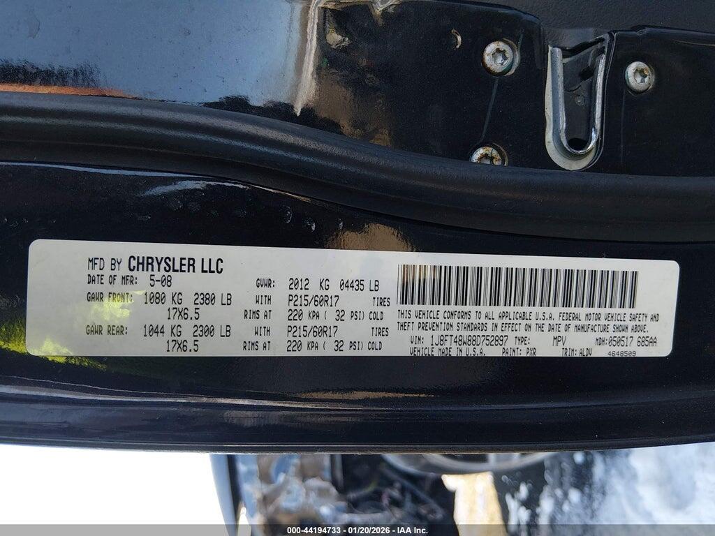 1J8FT48W88D752897 2008 JEEP PATRIOT photo no. 9
