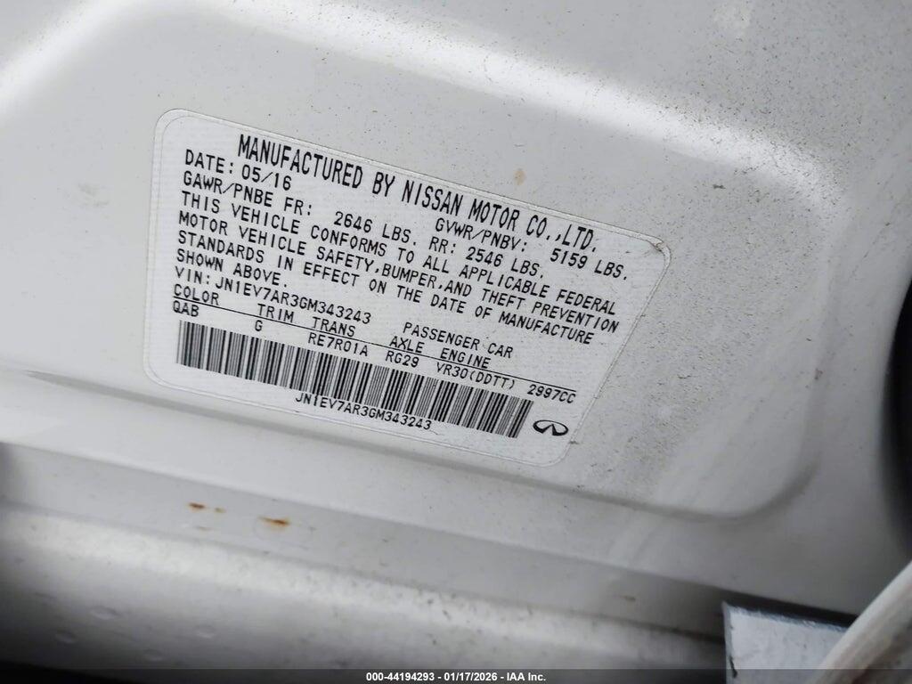 JN1EV7AR3GM343243 2016 INFINITI Q50 photo no. 9
