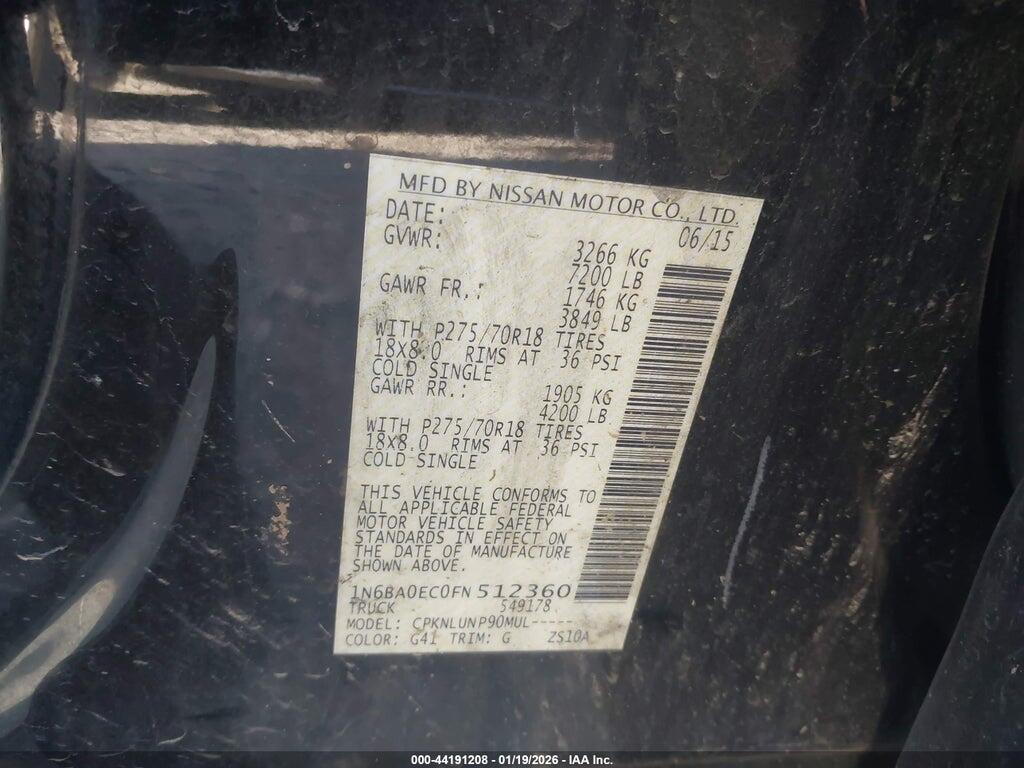 1N6BA0EC0FN512360 2015 NISSAN TITAN photo no. 9