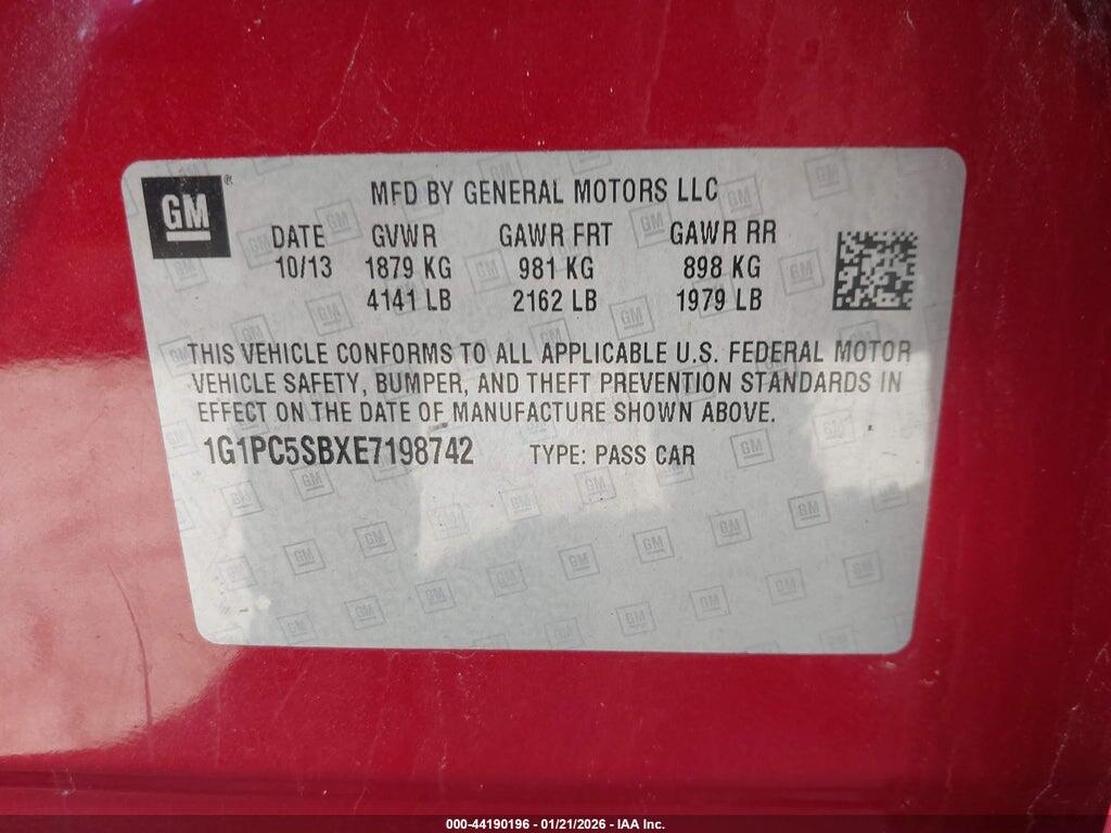 1G1PC5SBXE7198742 2014 CHEVROLET CRUZE photo no. 9