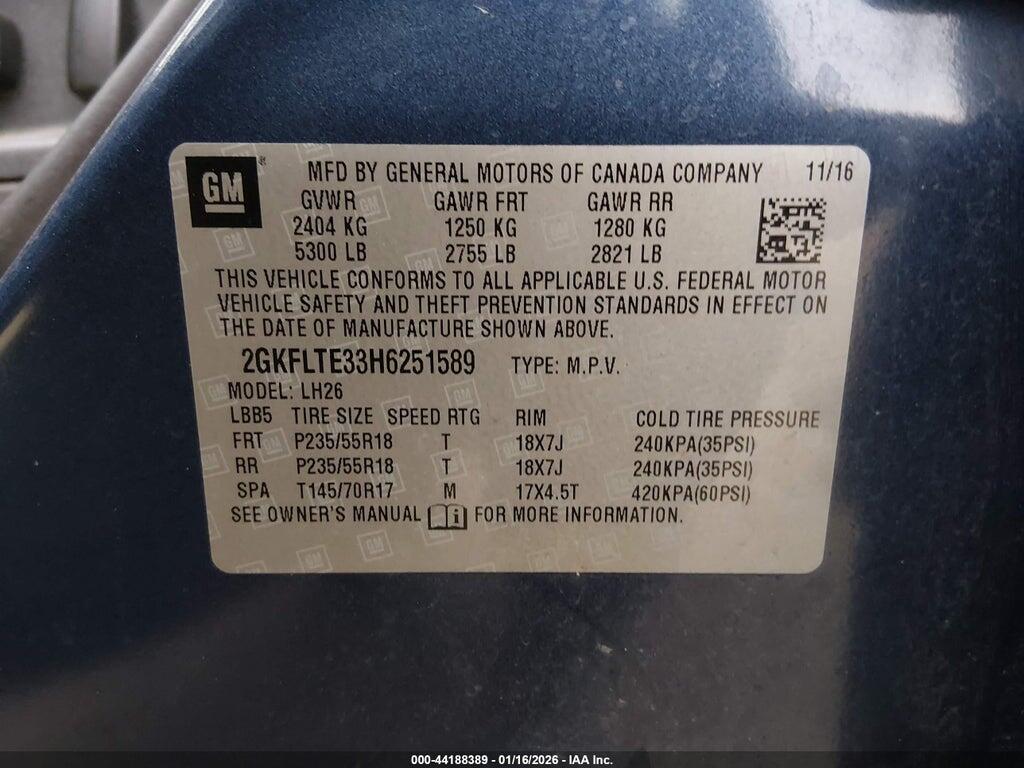 2GKFLTE33H6251589 2017 GMC TERRAIN photo no. 9
