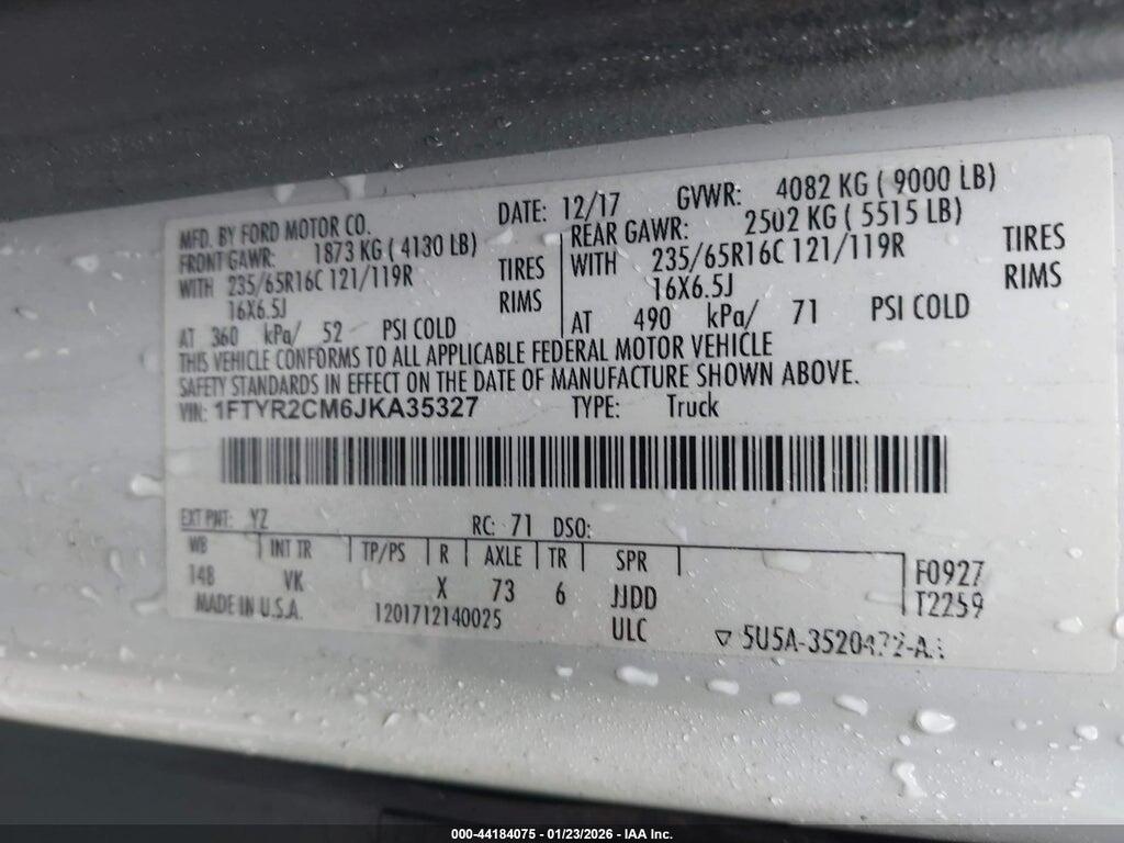 1FTYR2CM6JKA35327 2018 FORD TRANSIT-250 photo no. 9