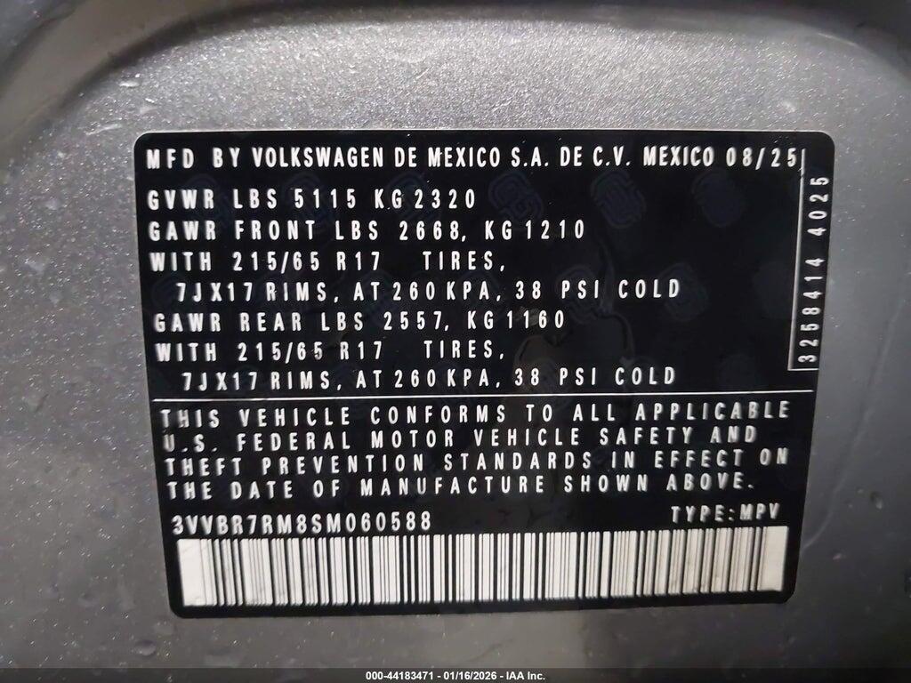 3VVBR7RM8SM060588 2025 VOLKSWAGEN TIGUAN photo no. 9