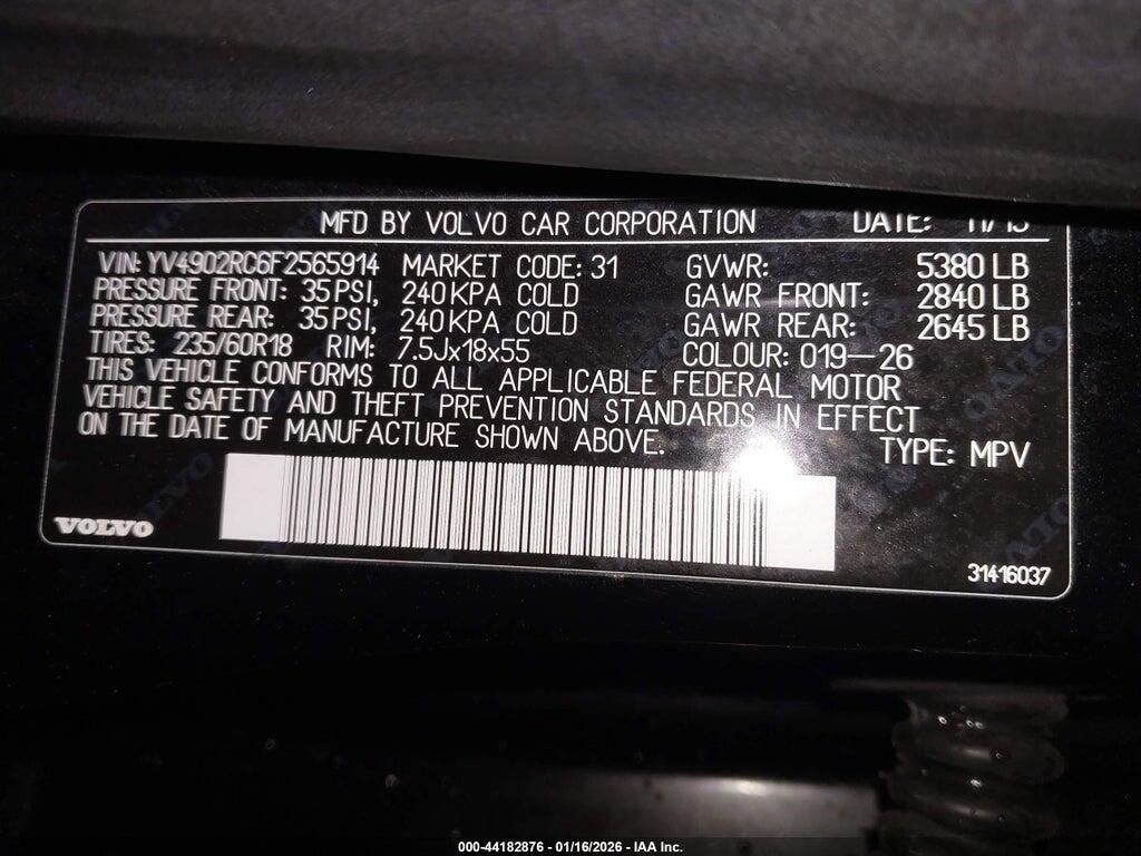 YV4902RC6F2565914 2015 VOLVO XC60 photo no. 9