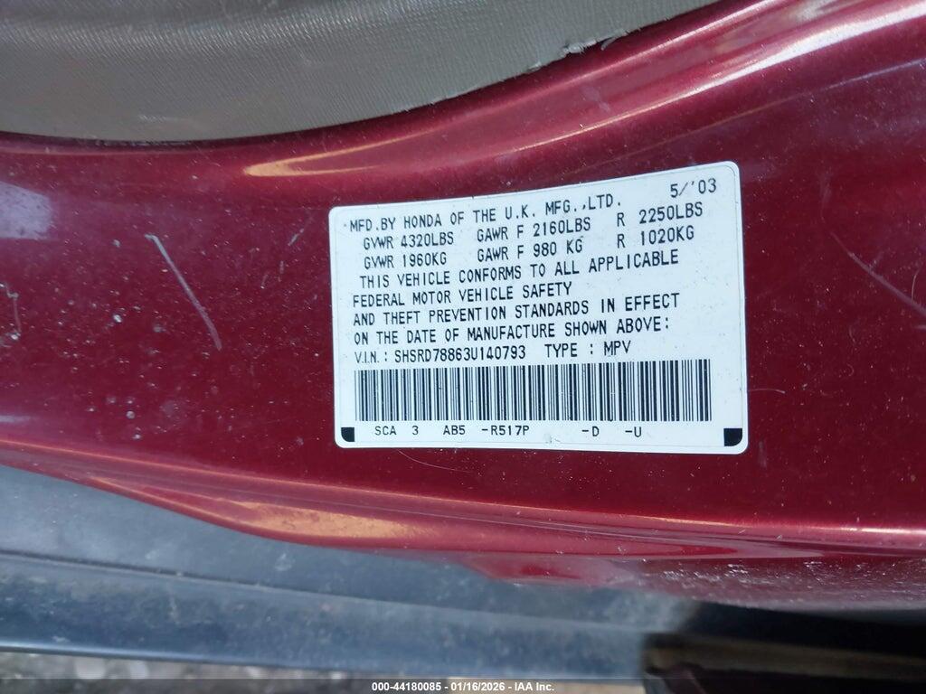 SHSRD78863U140793 2003 HONDA CR-V photo no. 9