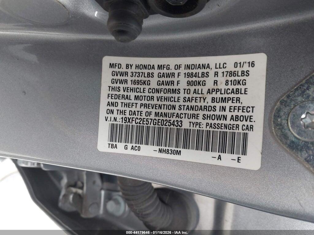 19XFC2E57GE025433 2016 HONDA CIVIC photo no. 9