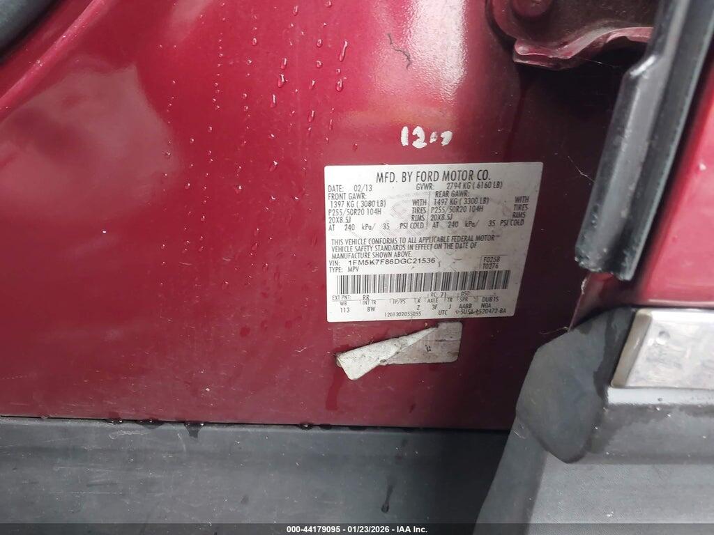 1FM5K7F86DGC21536 2013 FORD EXPLORER photo no. 9