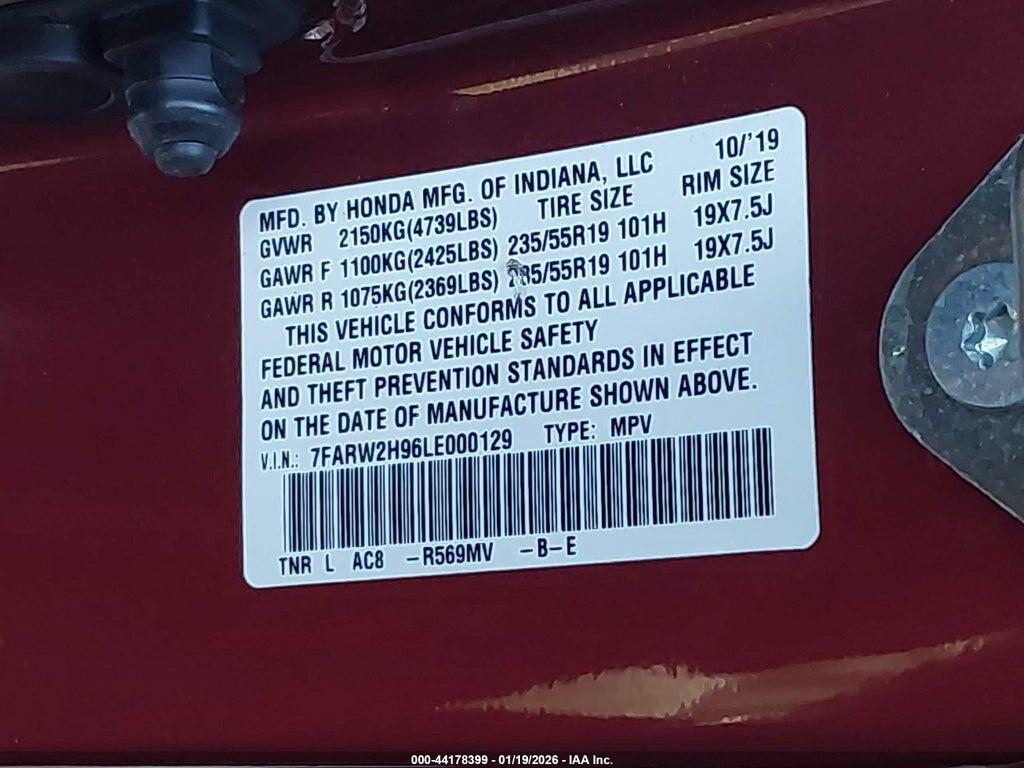 7FARW2H96LE000129 2020 HONDA CR-V photo no. 9