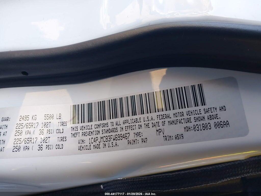1C4PJMCB3FW699467 2015 JEEP CHEROKEE photo no. 9