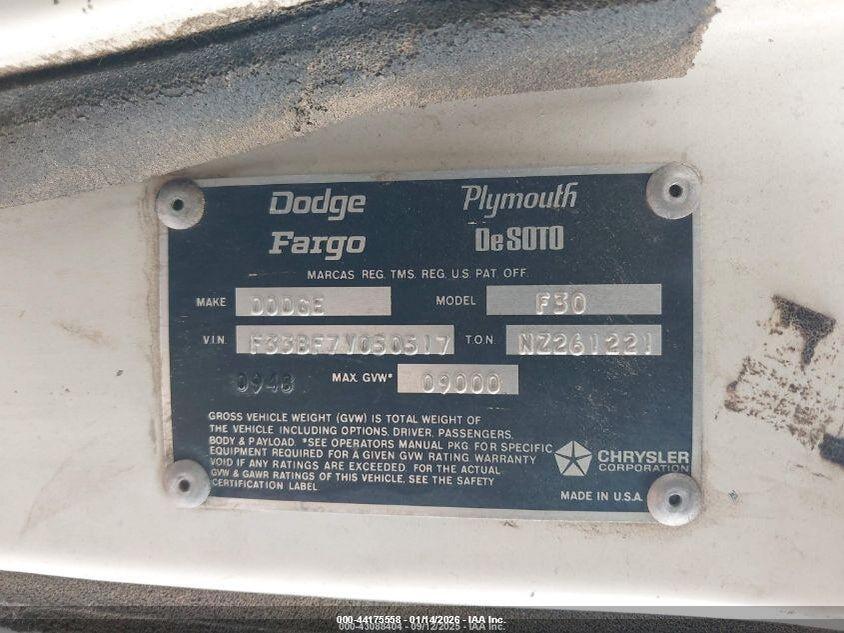 00000C096267S0227 1977 DODGE MOTOR HOME photo no. 9