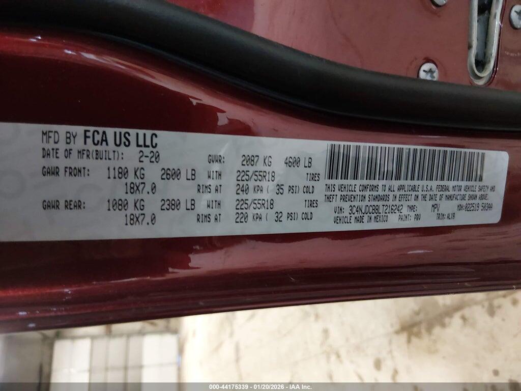 3C4NJDCB8LT216242 2020 JEEP COMPASS photo no. 9