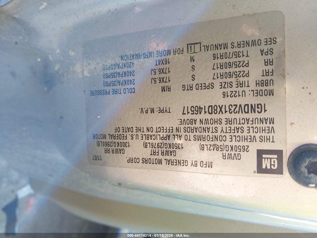 1GNDV231X8D146517 2008 CHEVROLET UPLANDER photo no. 9
