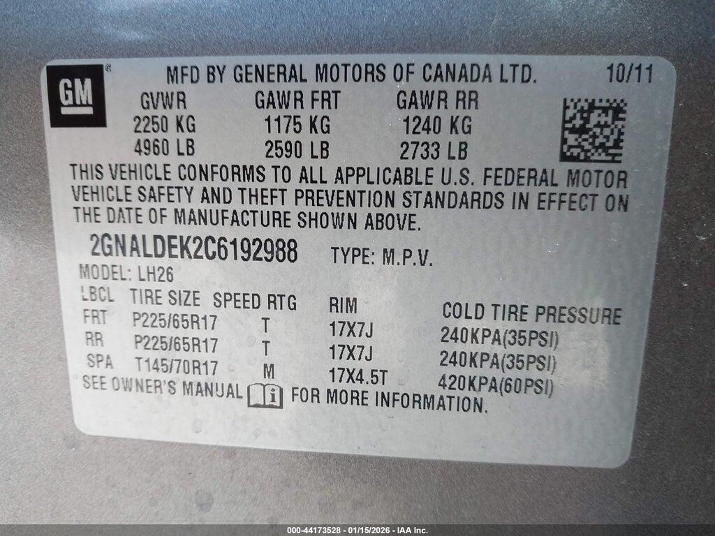 2GNALDEK2C6192988 2012 CHEVROLET EQUINOX photo no. 9