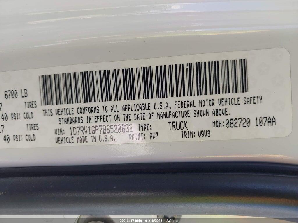1D7RV1GP7BS520632 2011 RAM RAM 1500 photo no. 9