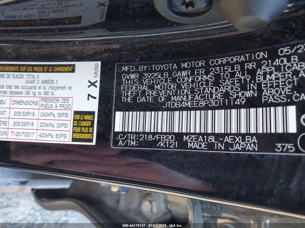 JTDB4MEE8P3011149 2023 TOYOTA COROLLA photo no. 9