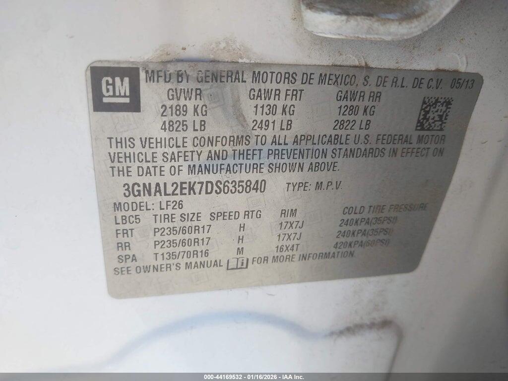 3GNAL2EK7DS635840 2013 CHEVROLET CAPTIVA SPORT photo no. 9