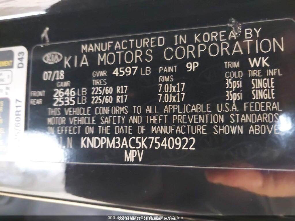 KNDPM3AC5K7540922 2019 KIA SPORTAGE photo no. 9