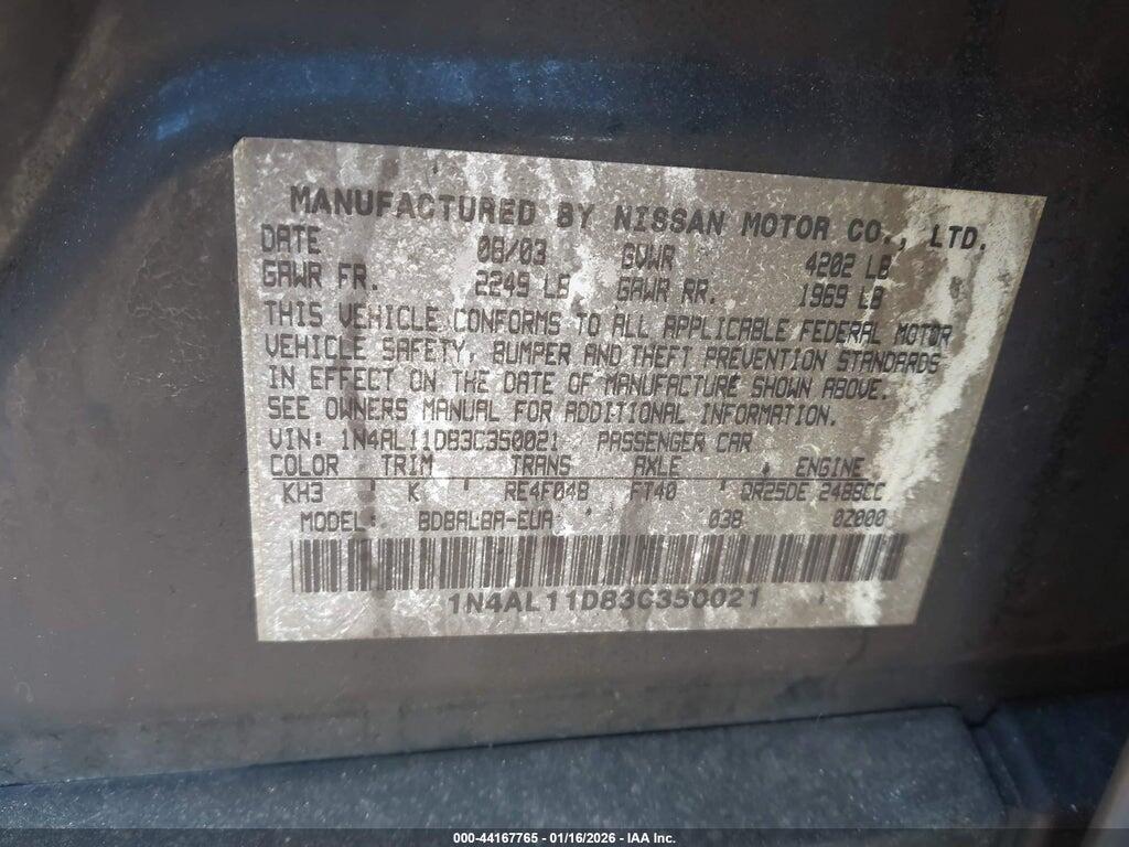 1N4AL11D83C350021 2003 NISSAN ALTIMA photo no. 9