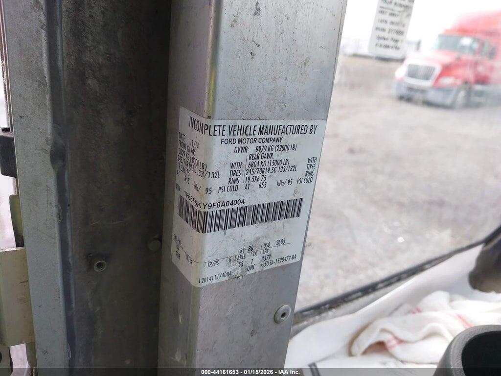 1F66F5KY9F0A04004 2015 FORD F-59 COMMERCIAL STRIPPED photo no. 8