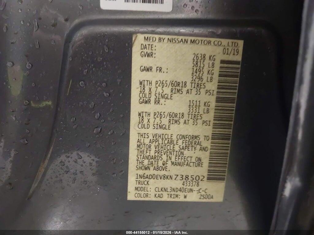 1N6AD0EV8KN738502 2019 NISSAN FRONTIER photo no. 9