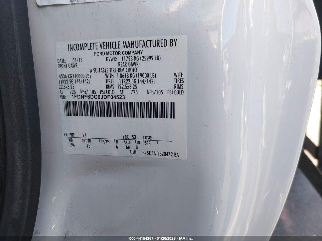 1FDNF6DC6JDF04523 2018 FORD F-650 DIESEL photo no. 8