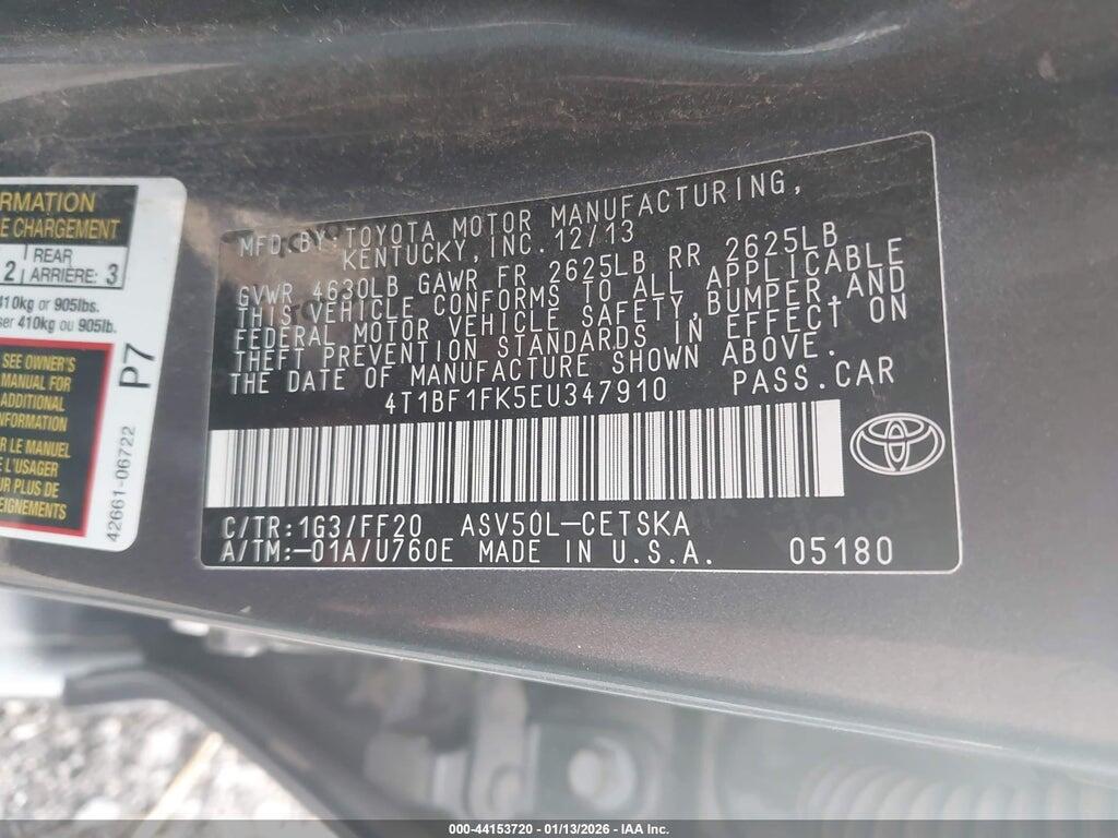 4T1BF1FK5EU347910 2014 TOYOTA CAMRY photo no. 9
