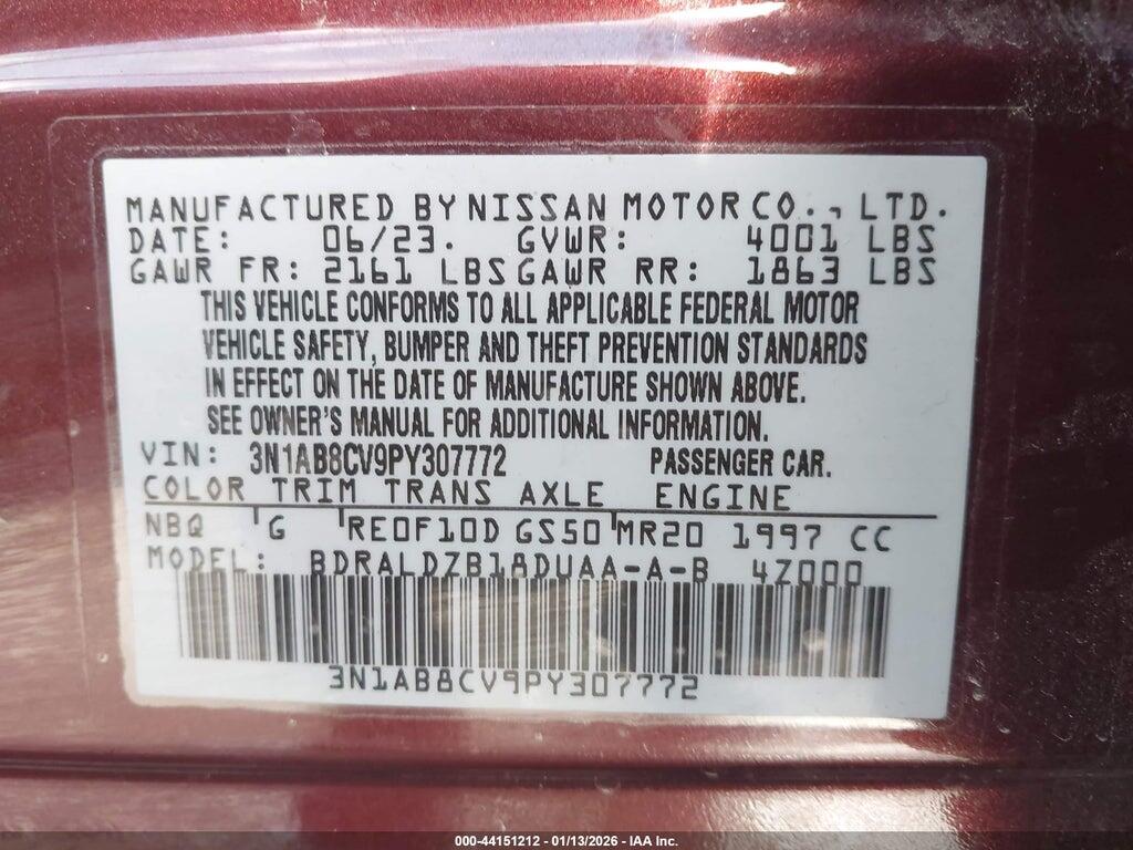 3N1AB8CV9PY307772 2023 NISSAN SENTRA photo no. 9