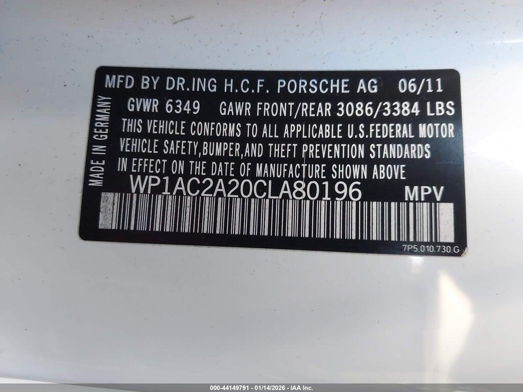 WP1AC2A20CLA80196 2012 PORSCHE CAYENNE photo no. 9
