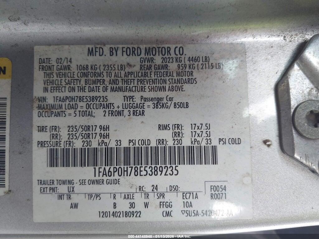 1FA6P0H78E5389235 2014 FORD FUSION photo no. 9