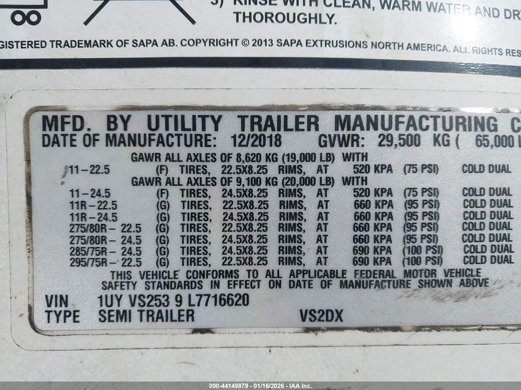 1UYVS2539L7716620 2020 UTILITY TRAILER MFG UNKNOWN photo no. 9