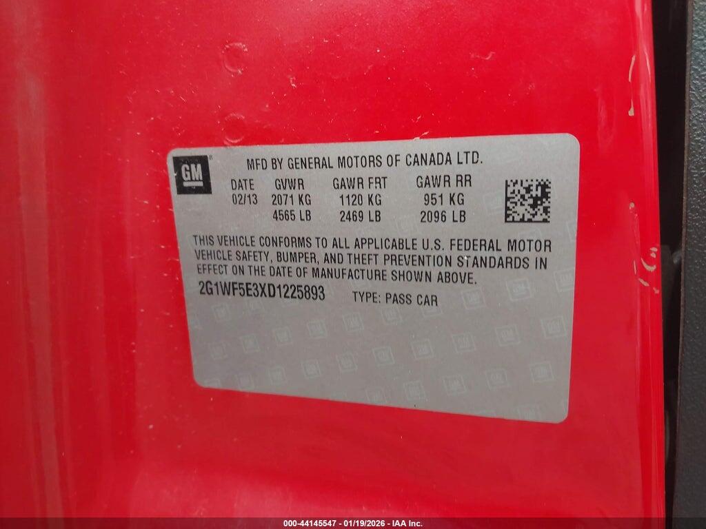 2G1WF5E3XD1225893 2013 CHEVROLET IMPALA photo no. 9