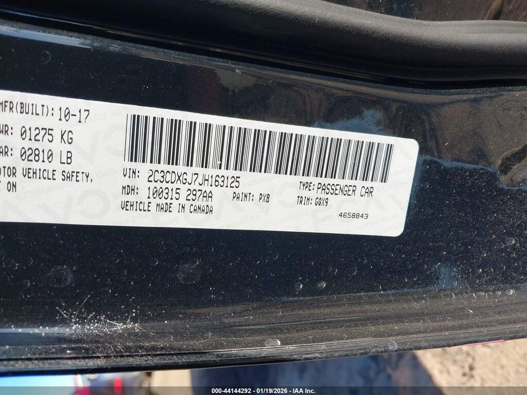 2C3CDXGJ7JH163125 2018 DODGE CHARGER photo no. 9