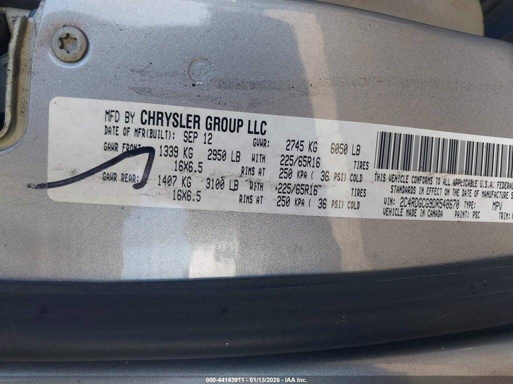2C4RDGCG9DR548670 2013 DODGE GRAND CARAVAN photo no. 9