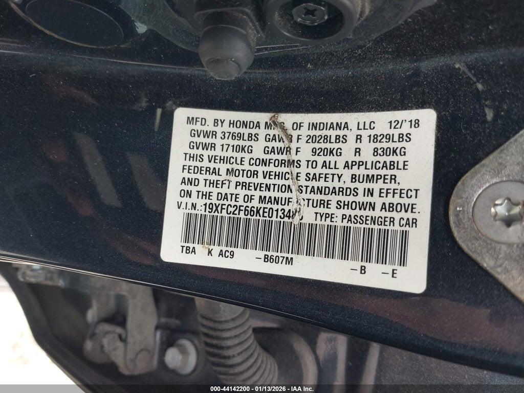 19XFC2F66KE013483 2019 HONDA CIVIC photo no. 9