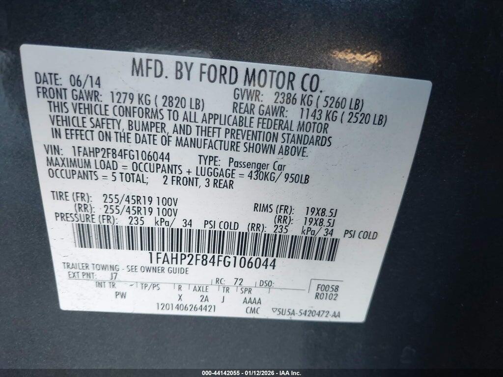1FAHP2F84FG106044 2015 FORD TAURUS photo no. 9